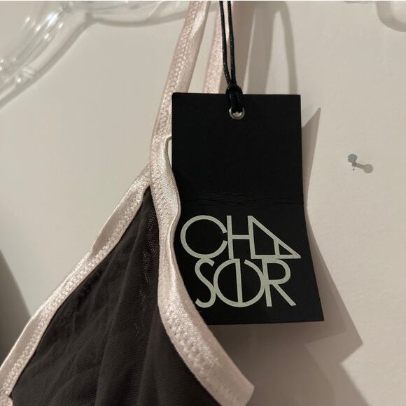 NWT Chaser Mesh Front Clasp Bralette, Gray/Light Pink, Women's Size Medium - Picture 3 of 5